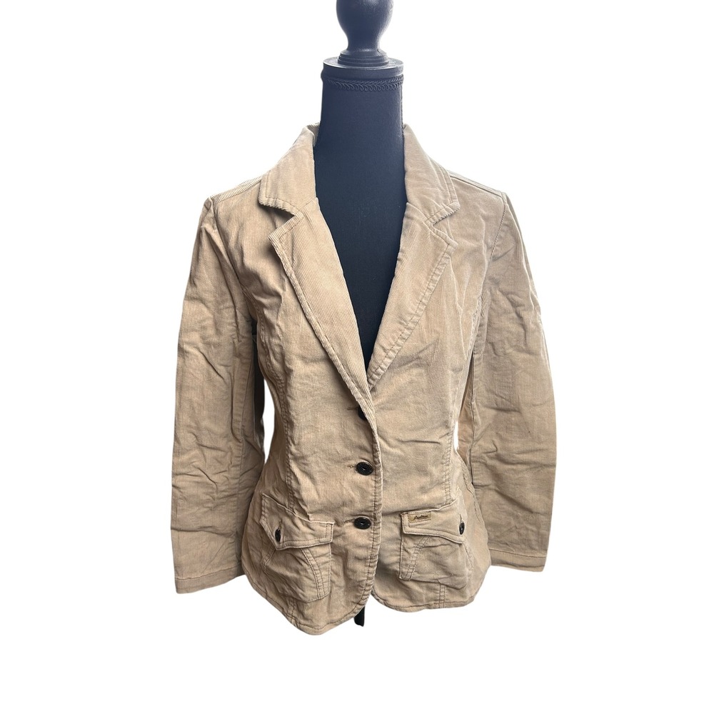 Levi Strauss Signature Vintage Corduroy Button Blazer Jacket Women‎ M beige/tan